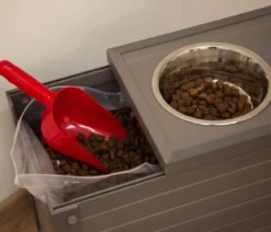 KERBL Pet Futter- & Trinkbar ECO Dinner, grau, ca. B54/H39,5/T30 cm