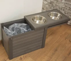 KERBL Pet Futter- & Trinkbar ECO Dinner, grau, ca. B54/H39,5/T30 cm