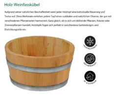 Küferei Kardos Holz-Weinfasskübel, rund, braun