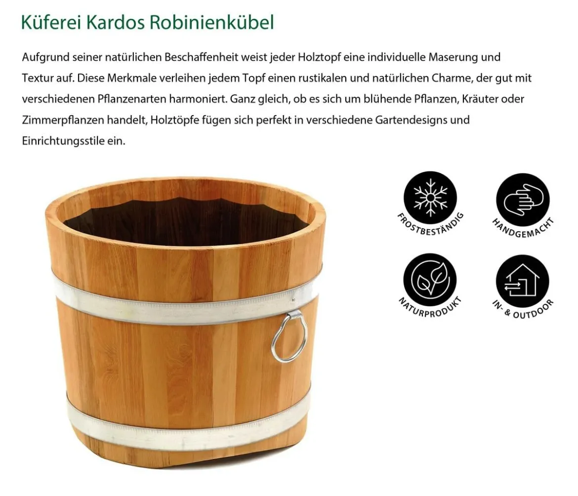 Küferei Kardos Robinienkübel, rund