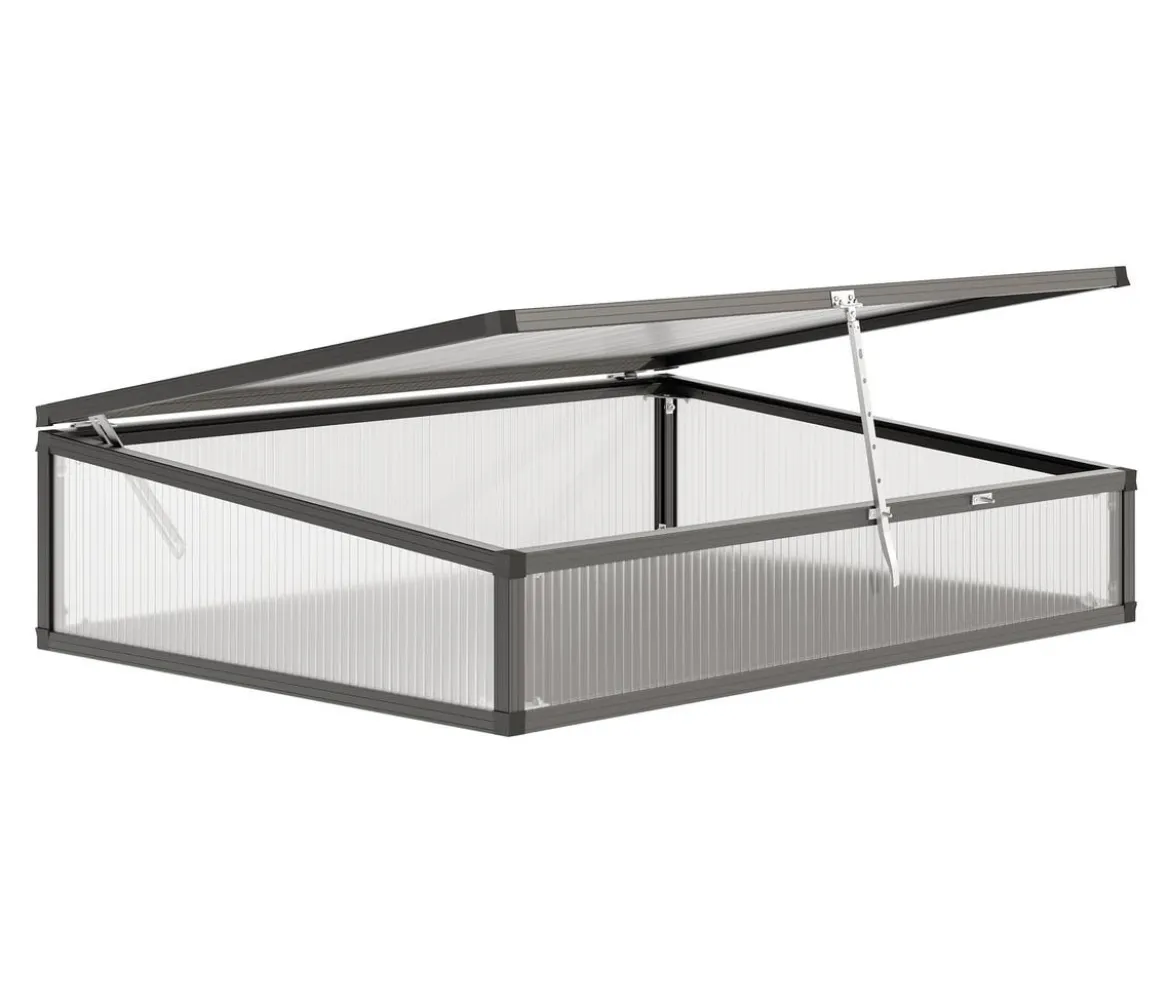 KGT Frühbeetaufsatz 130, anthrazit, ca. B121/H32/T91 cm