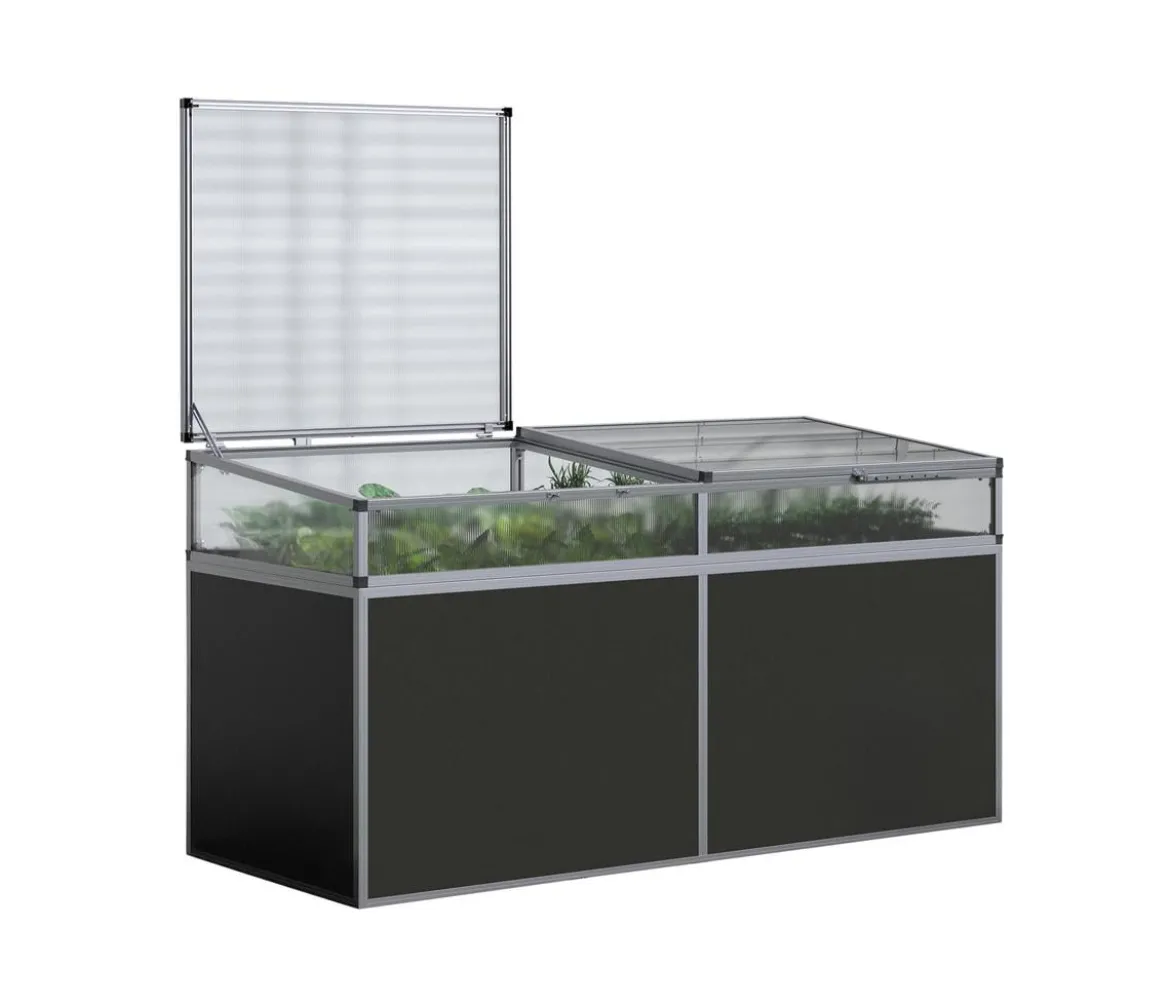 KGT Frühbeetaufsatz für Hochbeet 210, silber, ca. B205/H32/T91 cm