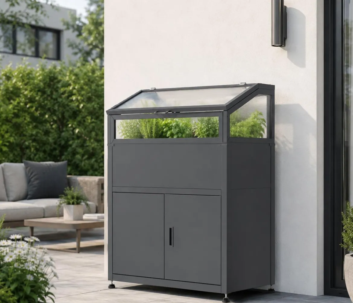 KGT Frühbeet-Aufsatz für Urban Grow M & M-Space, anthrazit/grau