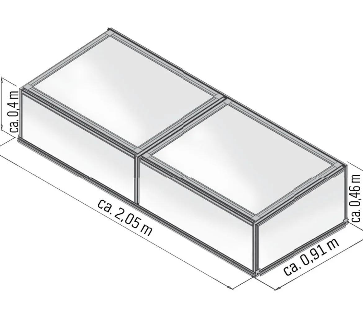 KGT Frühbeet 210, ca. B205/H46/T91 cm