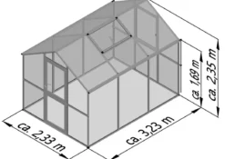KGT Gewächshaus Aptasia III, ESG, ca. B233/H235/T323 cm