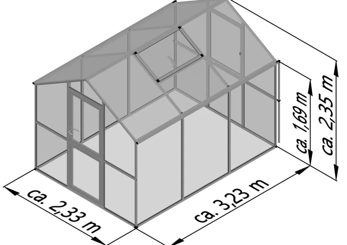 KGT Gewächshaus Aptasia III, ESG, ca. B233/H235/T323 cm