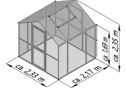 KGT Gewächshaus Aptasia III-Small, ESG, ca. B233/H235/T217 cm