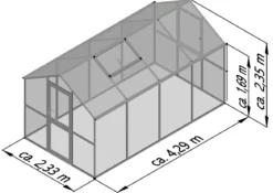 KGT Gewächshaus Aptasia IV, ESG, ca. B233/H235/T429 cm