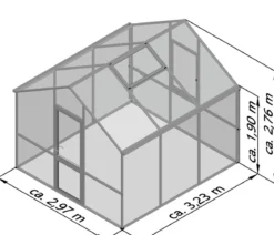 KGT Gewächshaus Dahlie III, ca. B297/H276/T323 cm