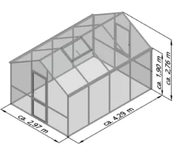 KGT Gewächshaus Dahlie IV, ca. B297/H276/T429 cm