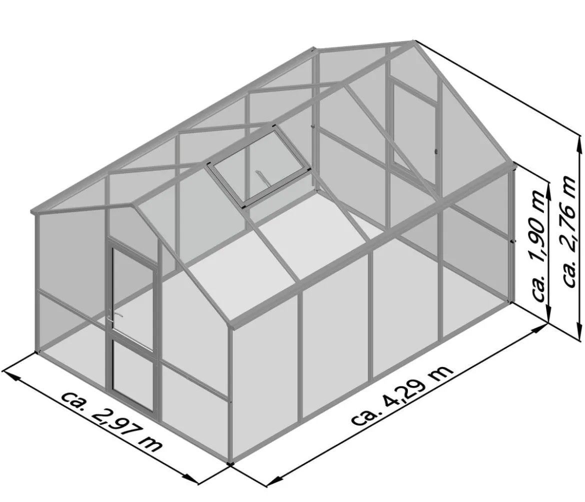 KGT Gewächshaus Dahlie IV, ca. B297/H276/T429 cm
