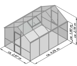 KGT Gewächshaus Dahlie IV, ca. B297/H276/T429 cm