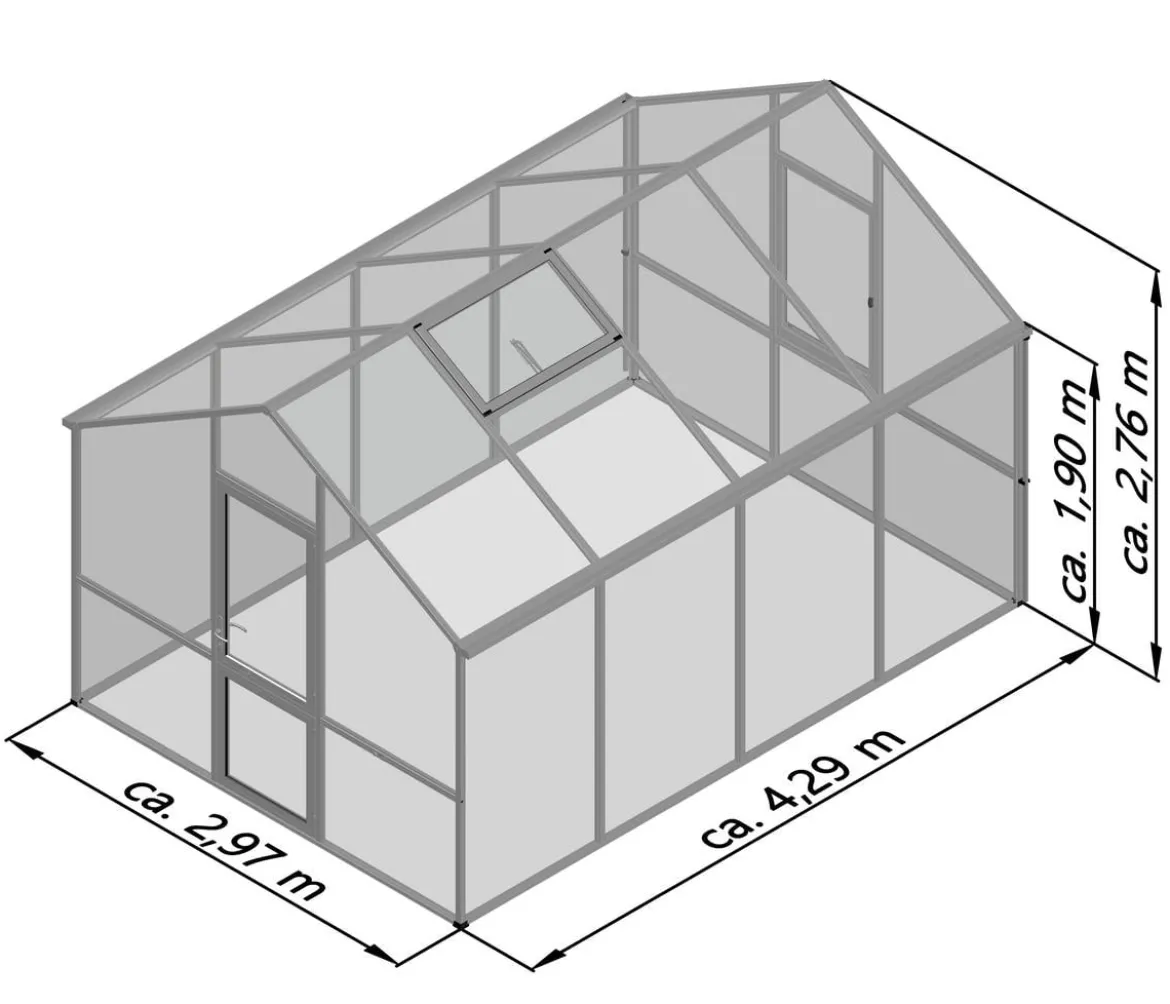 KGT Gewächshaus Dahlie IV, ca. B297/H276/T429 cm