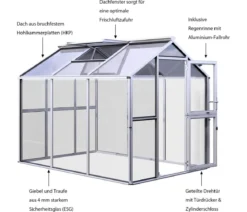 KGT Gewächshaus Galant III, ESG + HKP