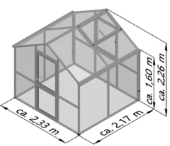 KGT Gewächshaus Iris II, ca. B233/H226/T217 cm