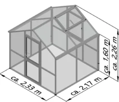 KGT Gewächshaus Iris II, ca. B233/H226/T217 cm