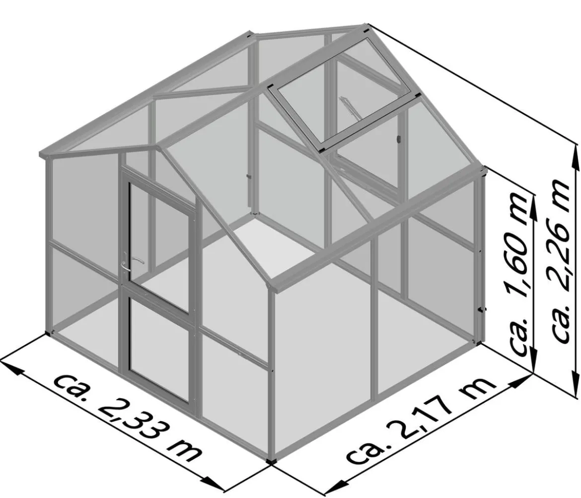 KGT Gewächshaus Iris II, ca. B233/H226/T217 cm