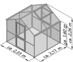 KGT Gewächshaus Iris II, ca. B233/H226/T217 cm