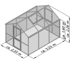 KGT Gewächshaus Iris III, ca. B233/H226/T323 cm