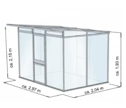 KGT Gewächshaus Linea II, ca. B297/H215/T254 cm