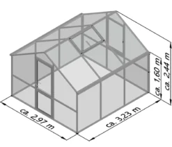 KGT Gewächshaus Nelke III, ca. B297/H244/T323 cm