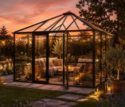 KGT Gewächshaus-Pavillon PaviLux 3,50 x 3,50 m ESG, ca. B350/H302/T350 cm