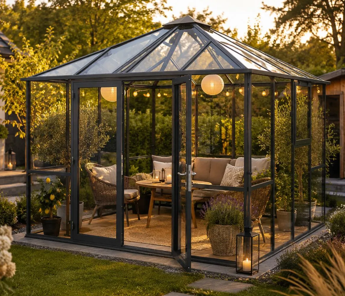 KGT Gewächshaus-Pavillon PaviLux 3 x 3 m ESG, ca. B300/H288/T300 cm