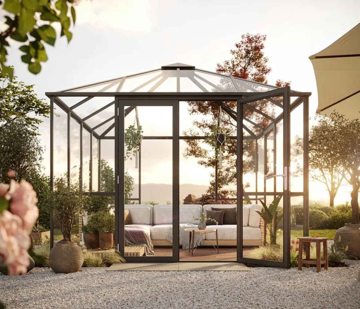 KGT Gewächshaus-Pavillon PaviLux 3 x 3 m ESG, ca. B300/H288/T300 cm