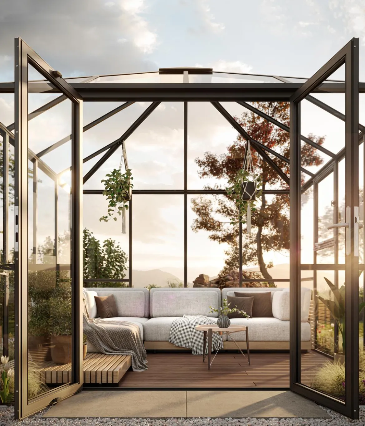 KGT Gewächshaus-Pavillon PaviLux 3 x 3 m ESG, ca. B300/H288/T300 cm