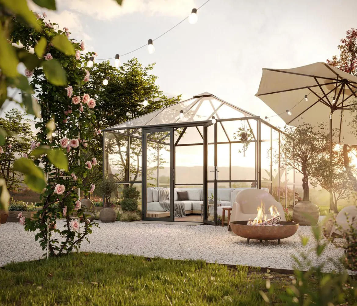 KGT Gewächshaus-Pavillon PaviLux 3,50 x 3,50 m ESG/HKP, ca. B350/H302/T350 cm