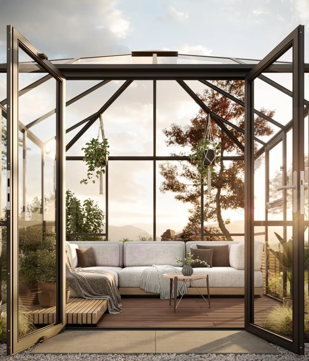 KGT Gewächshaus-Pavillon PaviLux 3,50 x 3,50 m ESG/HKP, ca. B350/H302/T350 cm