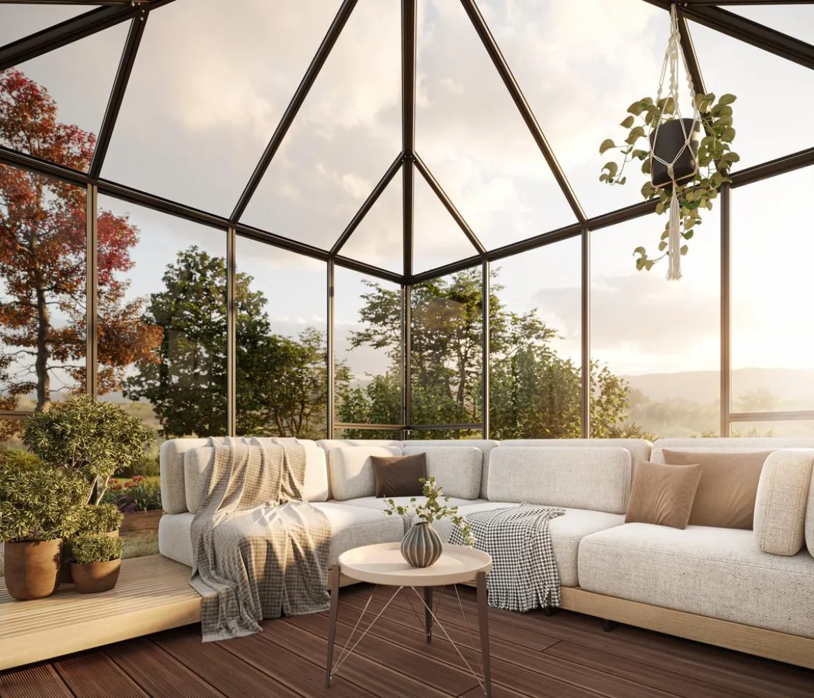 KGT Gewächshaus-Pavillon PaviLux 3,50 x 3,50 m ESG/HKP, ca. B350/H302/T350 cm