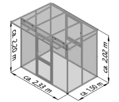 KGT Gewächshaus Santini Small, ca. B233/H215/T150 cm