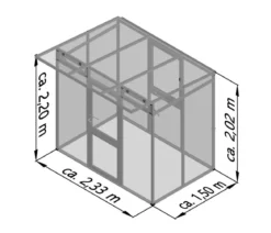 KGT Gewächshaus Santini Small, ca. B233/H215/T150 cm