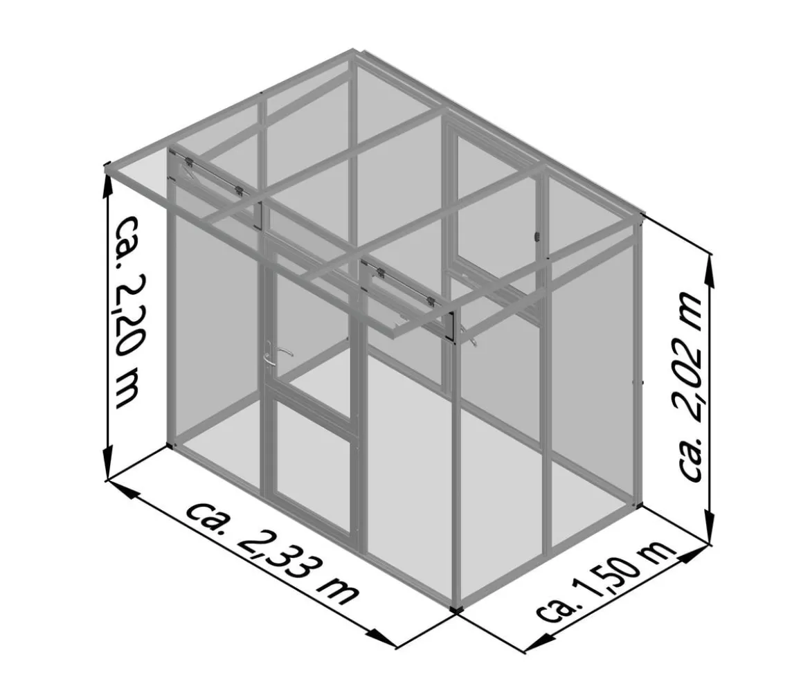 KGT Gewächshaus Santini Small, ca. B233/H215/T150 cm