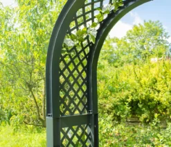 KHW Kunststoff-Gartenbank mit Rosenbogen Brüssel, ca. B174/H207/T49 cm