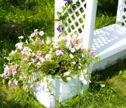 KHW Kunststoff-Gartenbank mit Rosenbogen Brüssel, ca. B174/H207/T49 cm