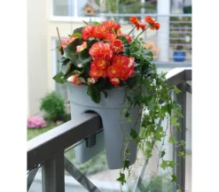 KHW Kunststoff-Geländertopf Flowerclip, rund, ca. Ø27/H27 cm, 3er-Set
