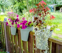 KHW Kunststoff-Geländertopf Flowerclip, rund, ca. Ø27/H27 cm, 3er-Set