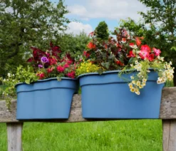 KHW Kunststoff-Geländertopf Flowerclip, ca. B57,5/H27/T27,7 cm, 2er-Set