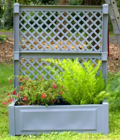 KHW Kunststoff-Pflanzkasten mit Spalier, ca. B100/H140/T43 cm