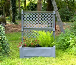 KHW Kunststoff-Pflanzkasten mit Spalier, ca. B100/H140/T43 cm