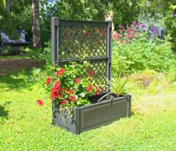 KHW Kunststoff-Pflanzkasten mit Spalier, ca. B100/H140/T43 cm