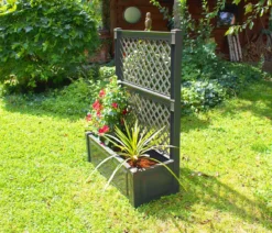 KHW Kunststoff-Pflanzkasten mit Spalier, ca. B100/H140/T43 cm