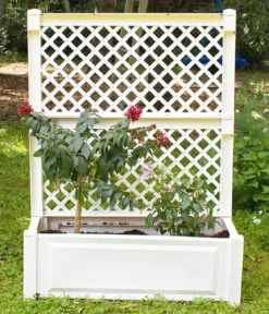 KHW Kunststoff-Pflanzkasten mit Spalier, ca. B100/H140/T43 cm