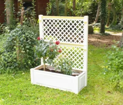 KHW Kunststoff-Pflanzkasten mit Spalier, ca. B100/H140/T43 cm