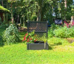 KHW Kunststoff-Pflanzkasten mit Spalier, ca. B100/H140/T43 cm