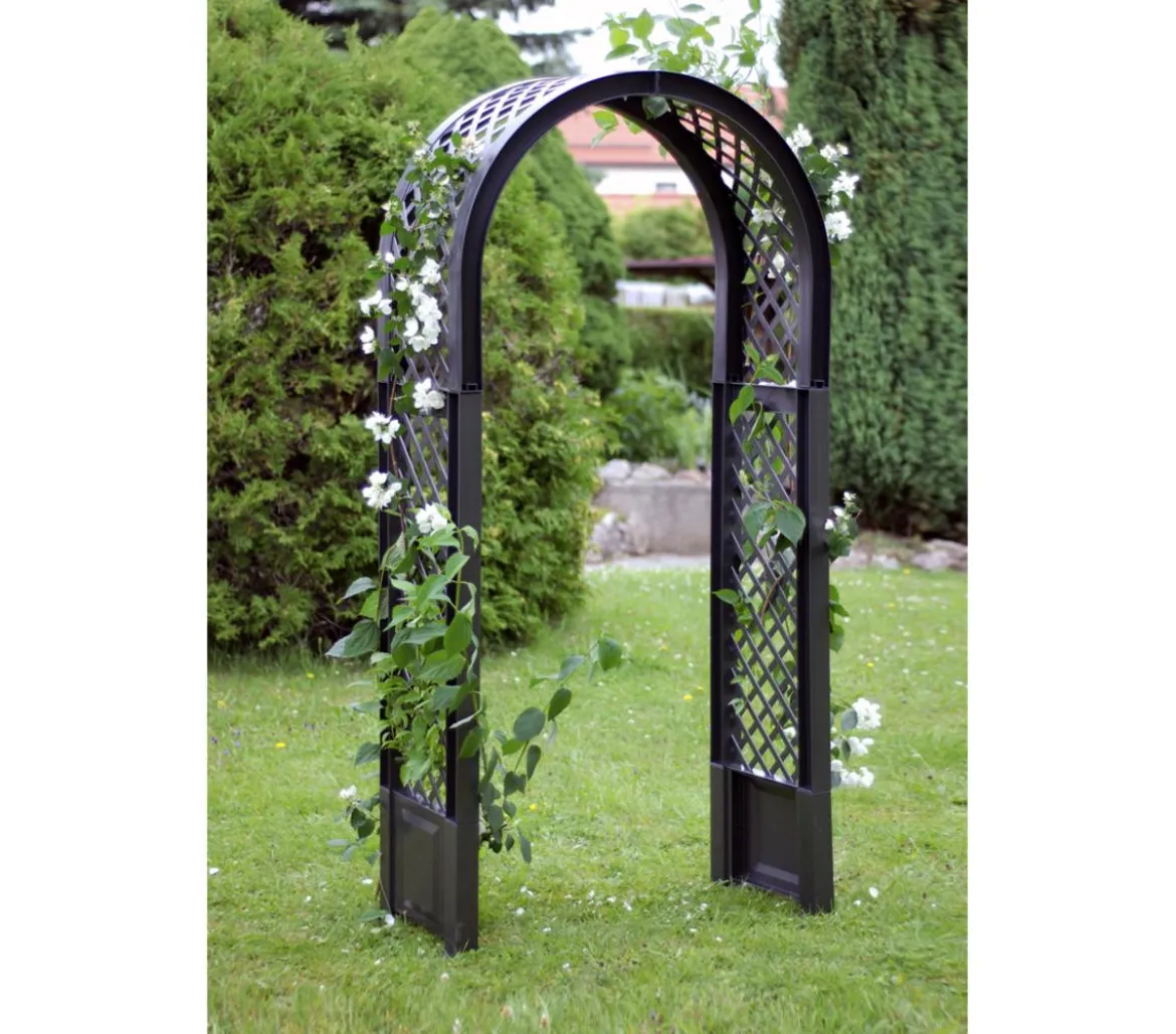 KHW Kunststoff-Rosenbogen mit Erdspießen, ca. B100/H207/T43 cm
