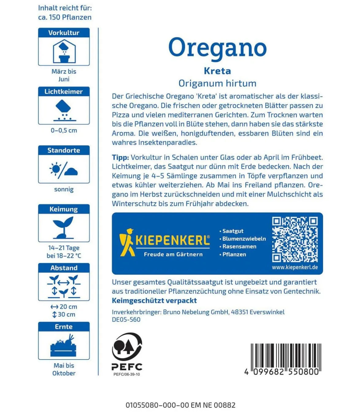 Kiepenkerl Saatgut Oregano 'Kreta'