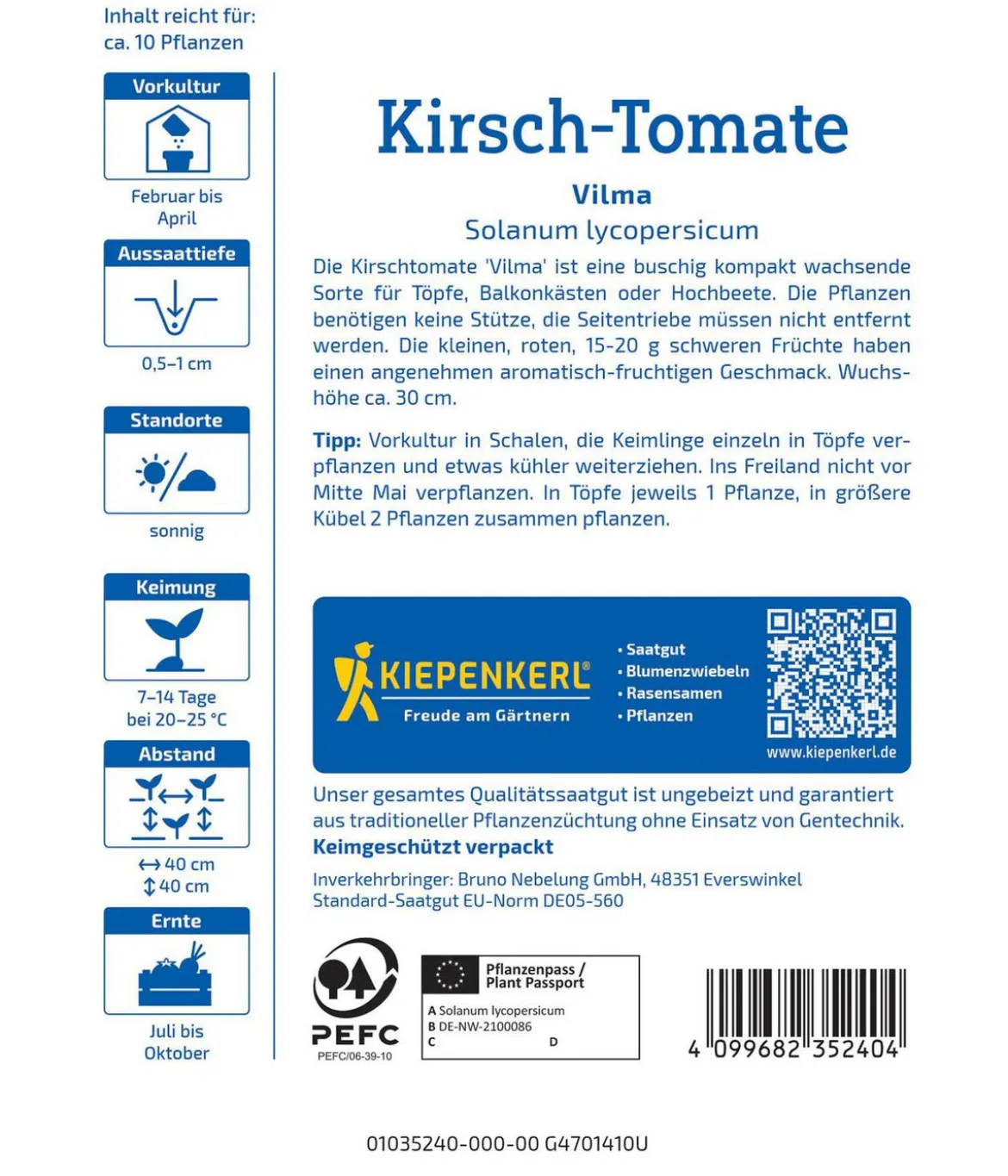 Kiepenkerl Saatgut Tomate 'Vilma'